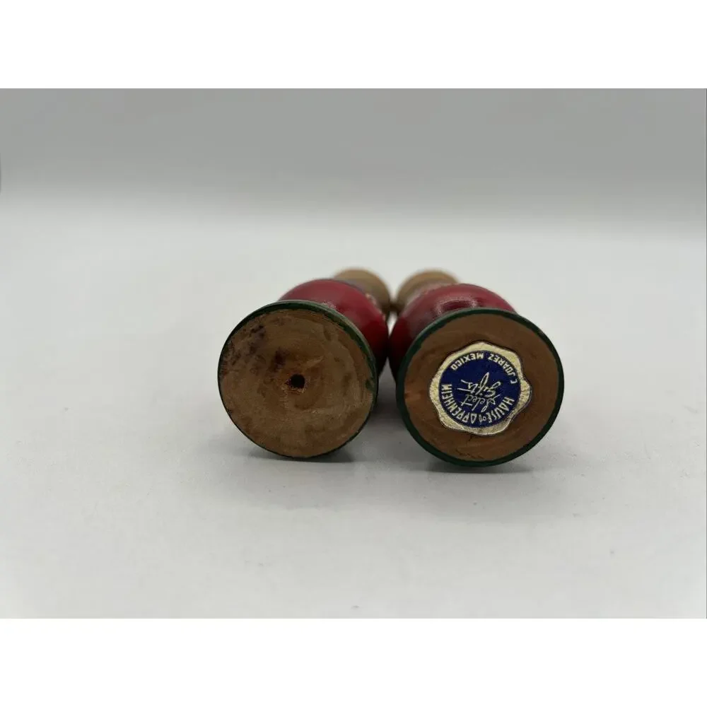 Vintage Retro Salt and Pepper Shakers‎ Wooden Mexico U260/3